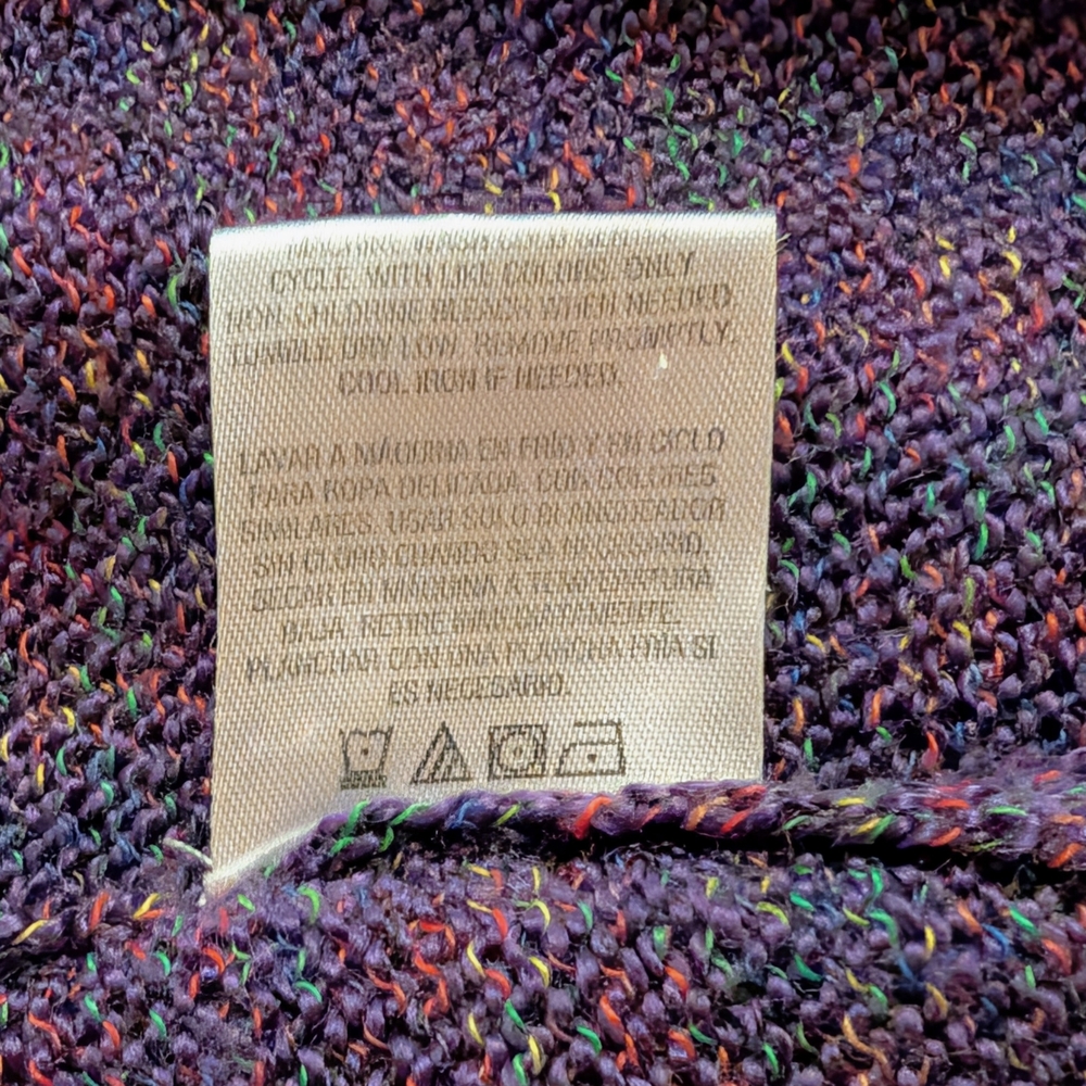 Laura Scott Purple Multi-Tone V-Neck Sweater Size L - Picture 5 of 7
